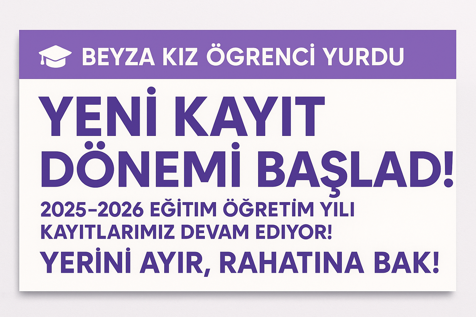 KAYIT DÖNEMİMİZ BAŞLADI!